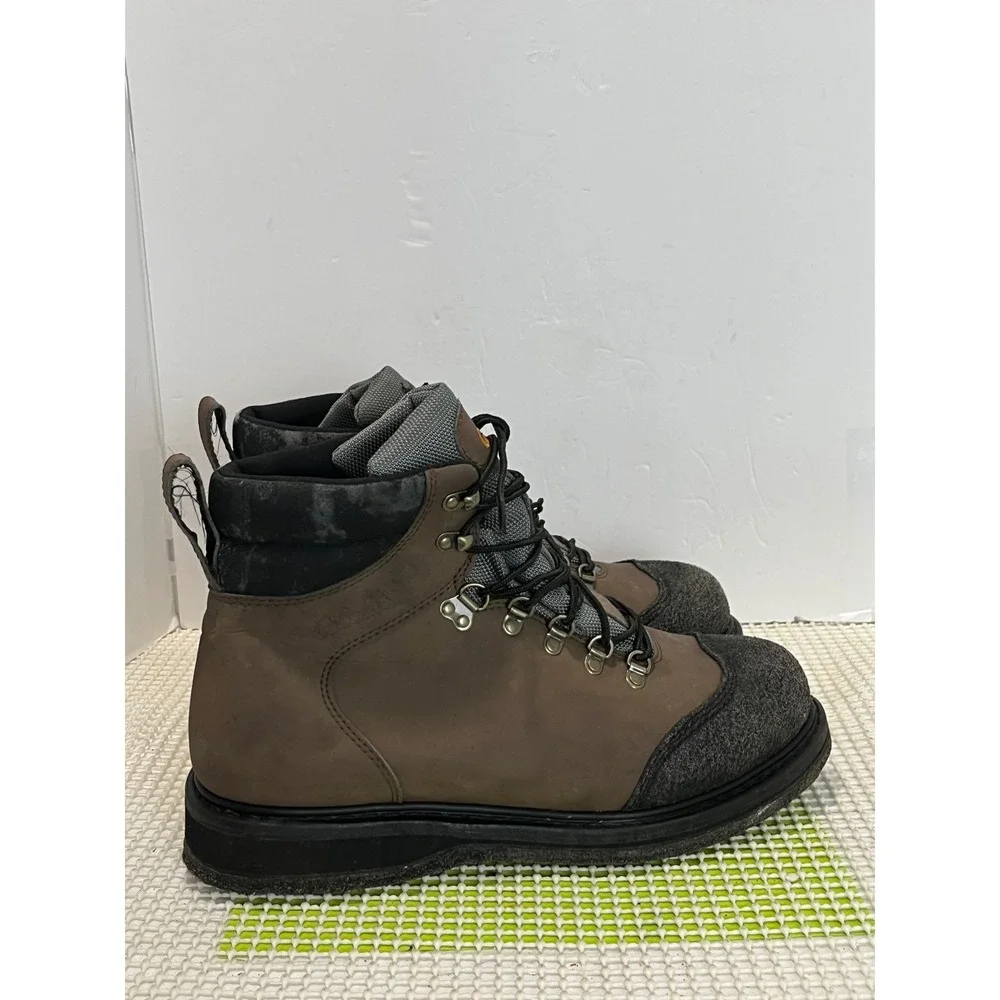 Cabelas Studded Felt Sole Wading Boots Men's 11 D Brown Fly Fishing 83-0820